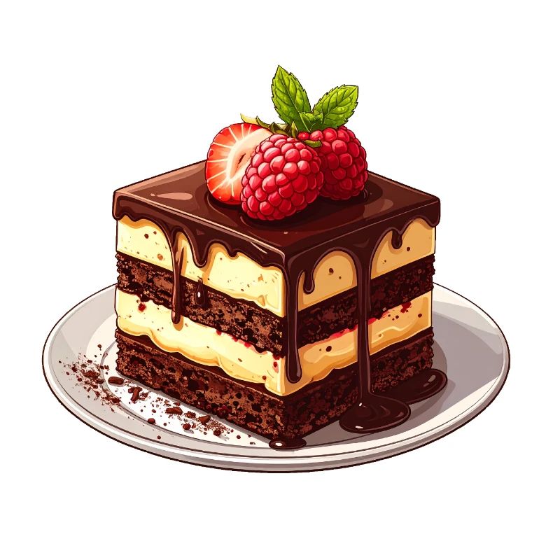 Chocolate cake with raspberry