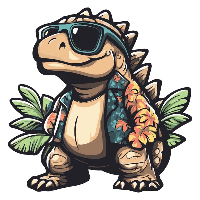 Dinosaur Stegosaurus Comic Vacation