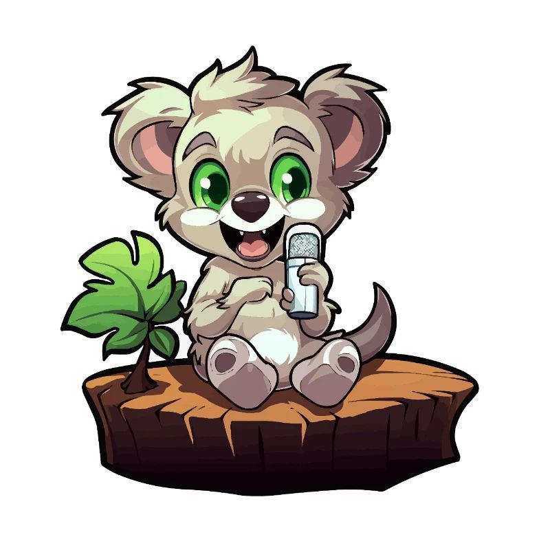 Kleiner Koala am Baumstumpf