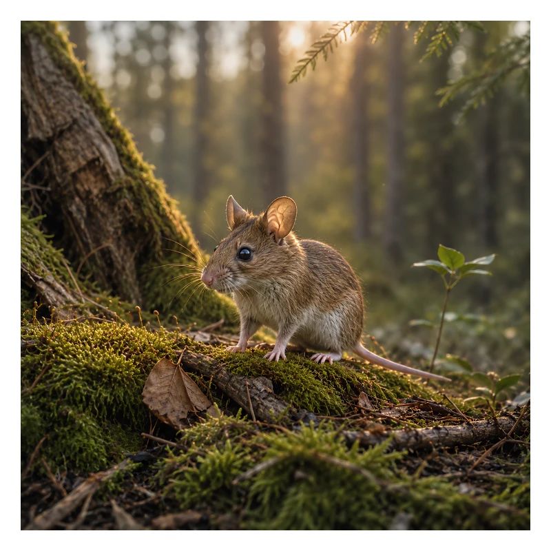 Forest mouse / mouse in evening sun