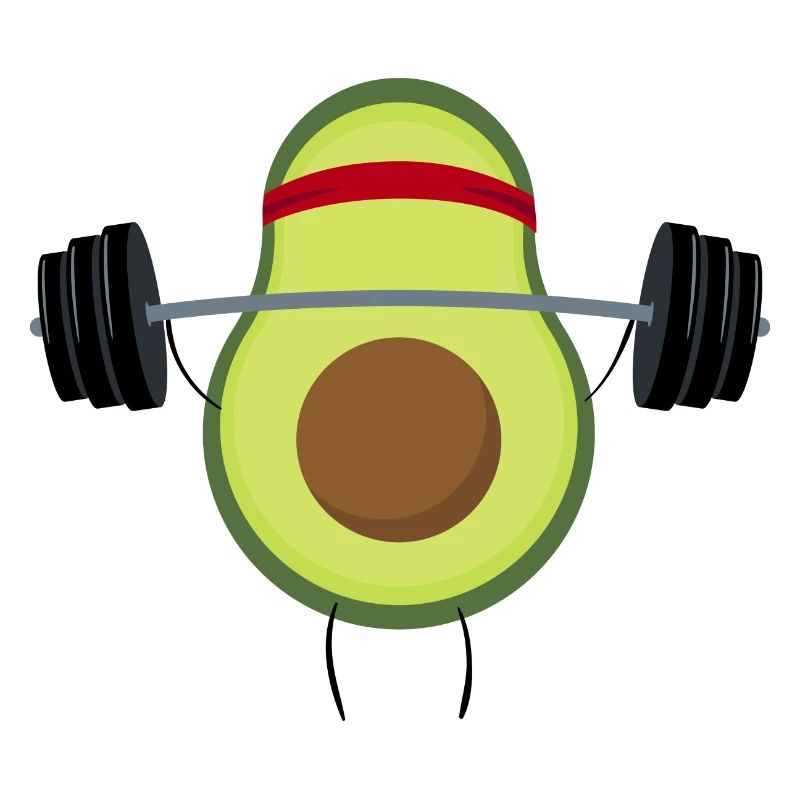 Avocado Gewichtheben - Bodybuilder heben