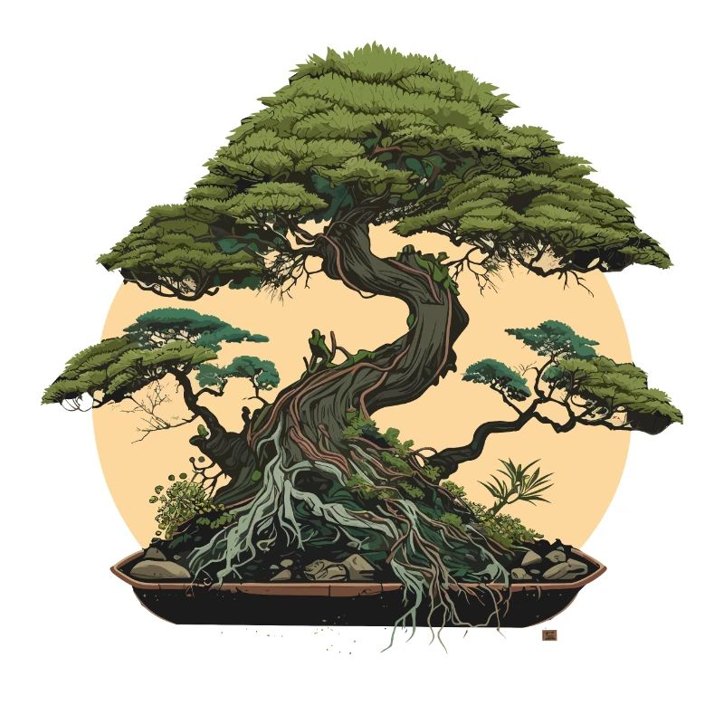 Moonlit Bonsai Tree