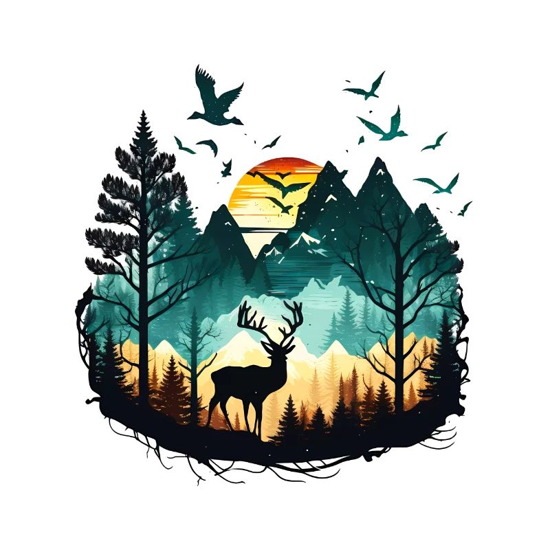 Landschaft Hirsch | Berge | Sonne