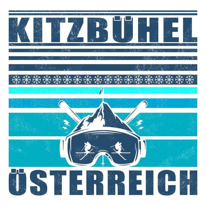 Kitzbühel Austria Retro Sunset Ski 80s