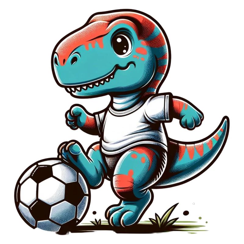 T-Rex Dinosaur Soccer Player
