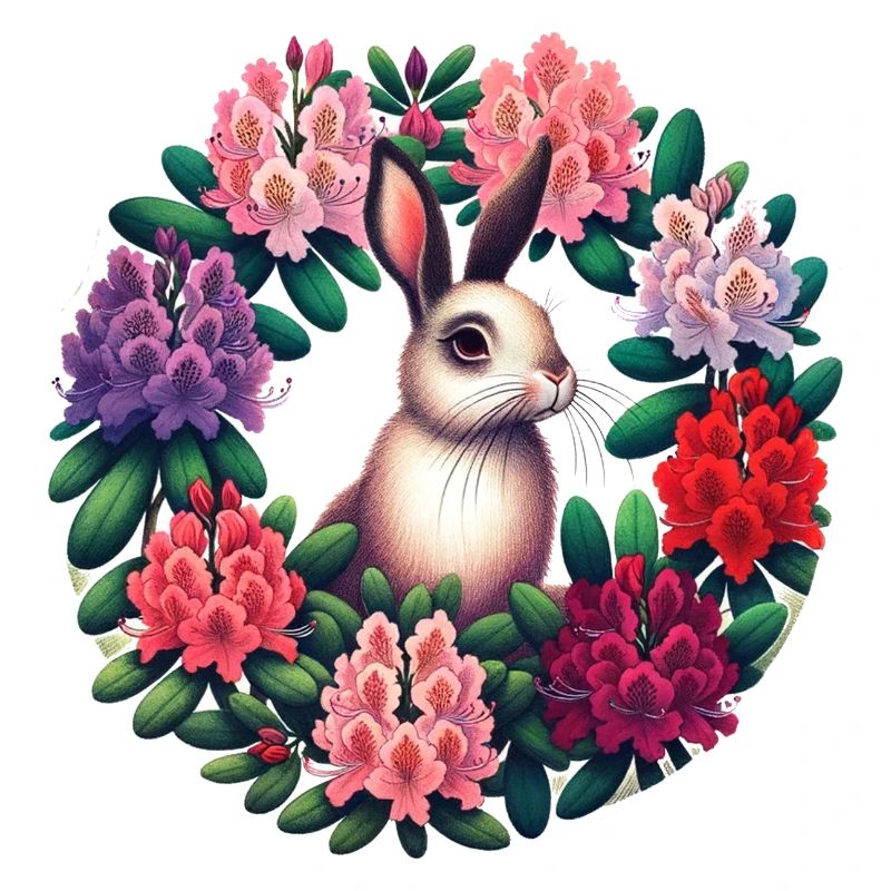 Circular Floral Rabbit