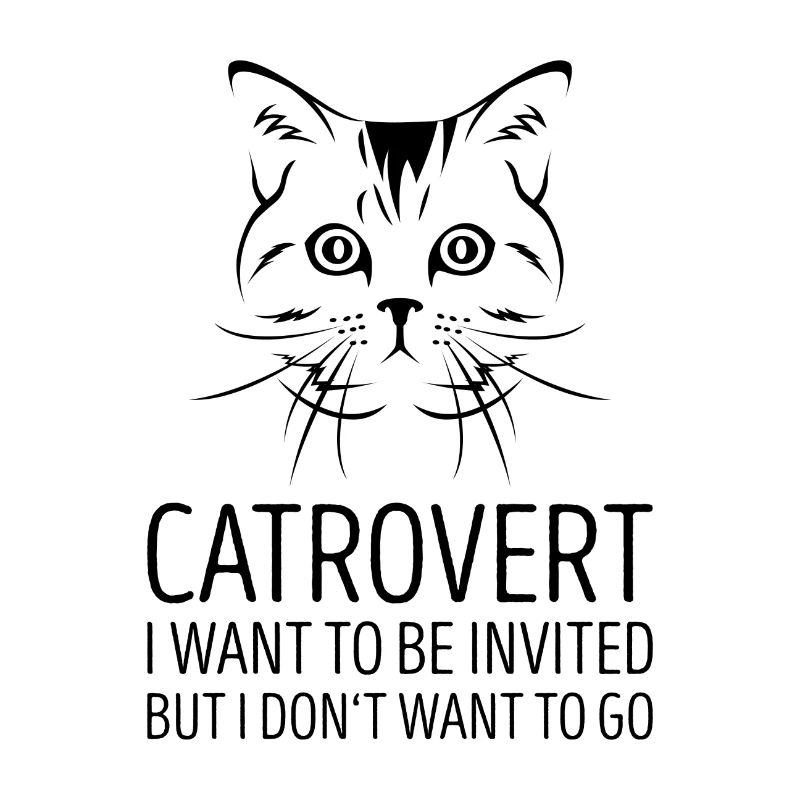Catrovert Cat Introvert Gift