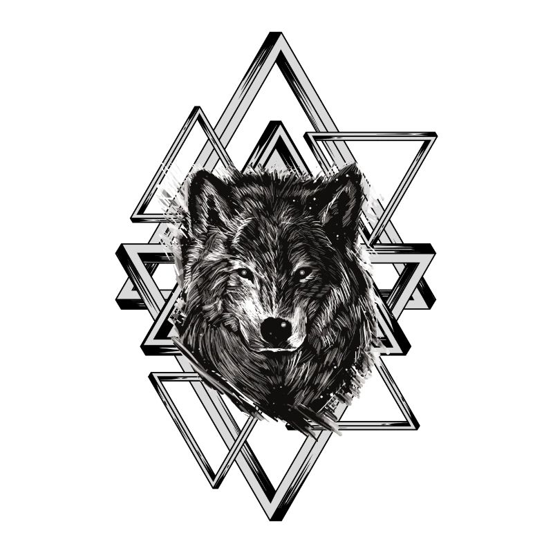 Abstract wolf, triangle