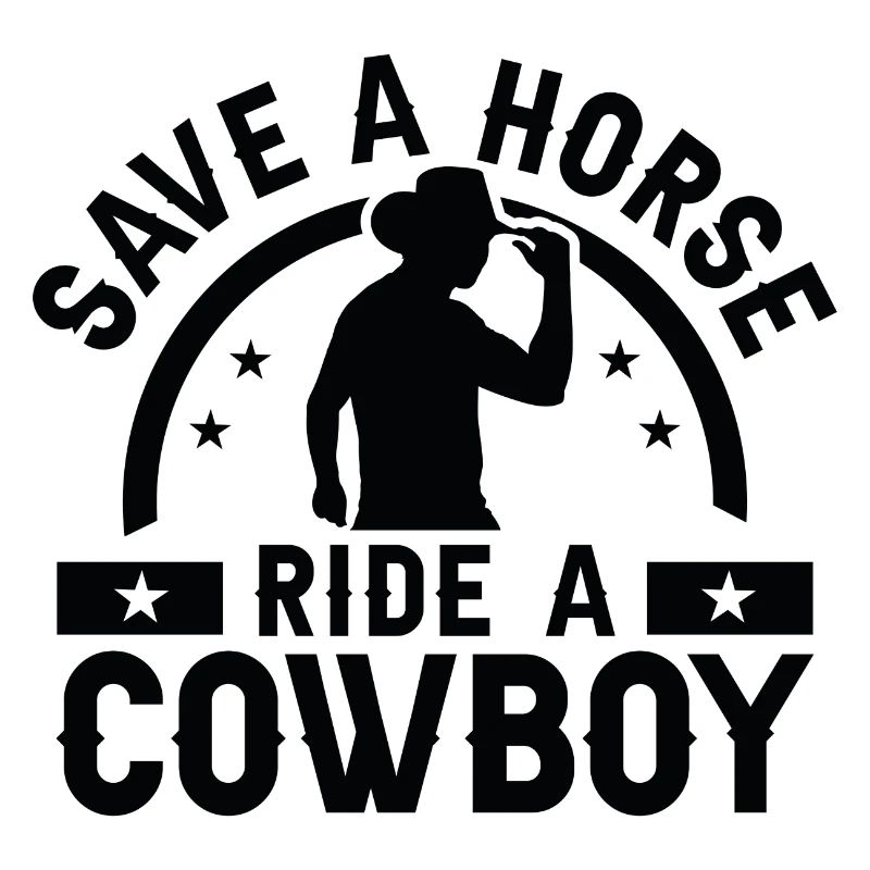 Rette einen Pferderitt auf einem Cowboy