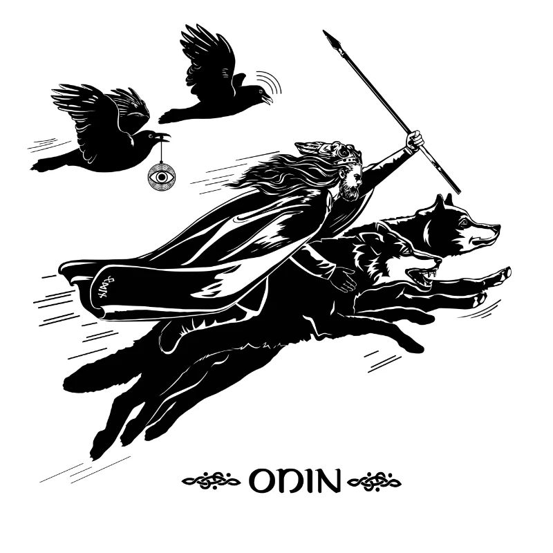 Odin avec Geri et Freki