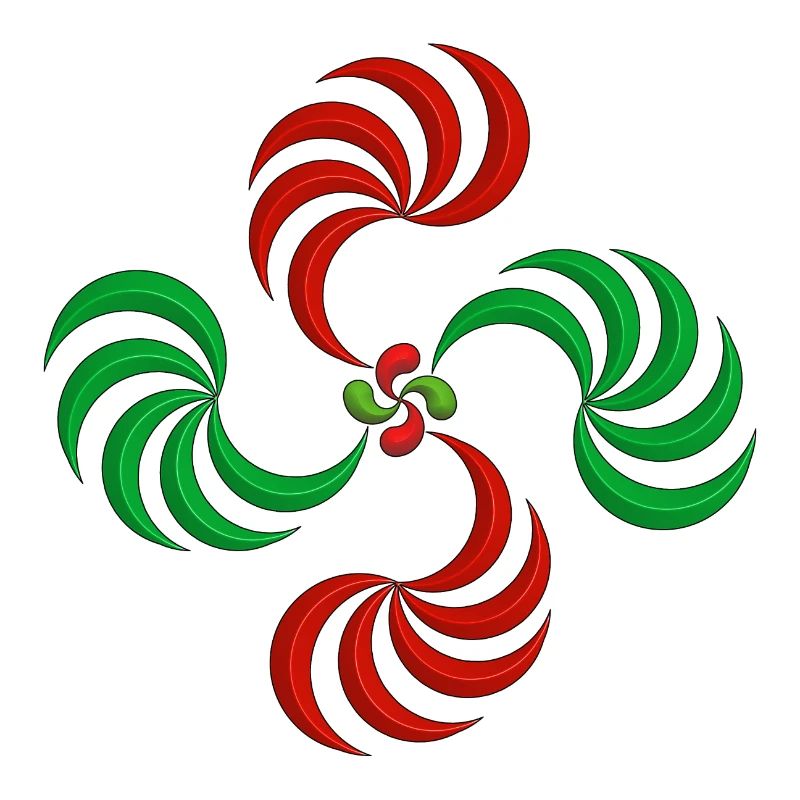 Croix Basque rouge et verte
