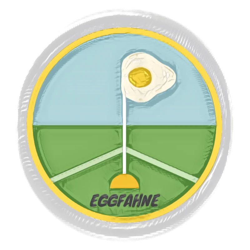 Eckfahne mit einem Spiegelei als Wimpel - Eggfahne