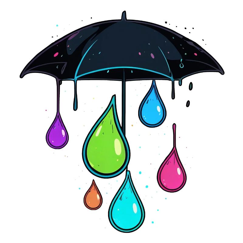 Bunter Regenschirm