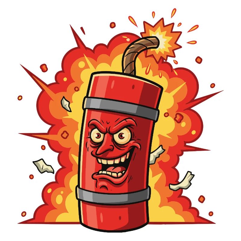 Dessin animé à la dynamite éclatante