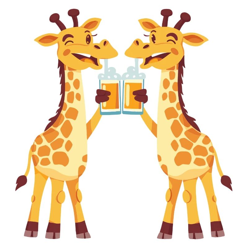 Giraffe Comic Tier Bier Lustig Saufen