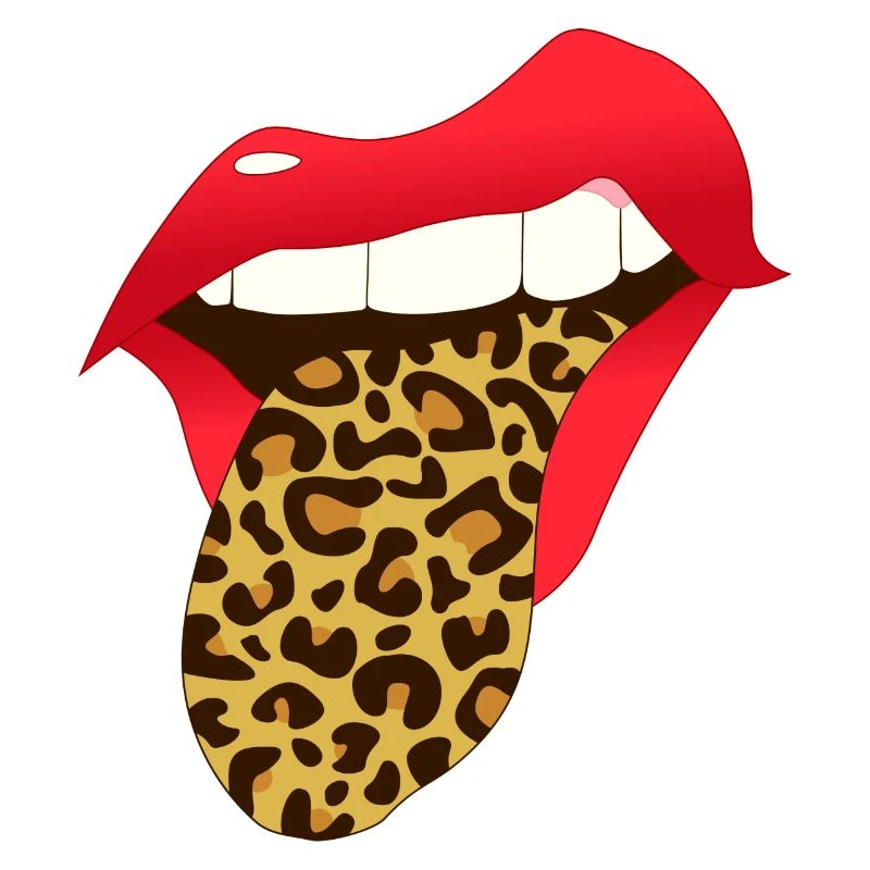 Rote Comic Lippen Leo
