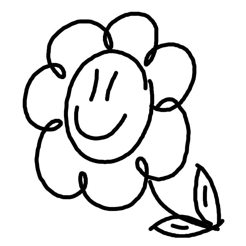 Dessin au trait fleur mignon fleur