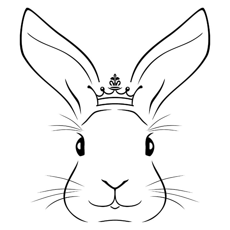Outlined rabbit head