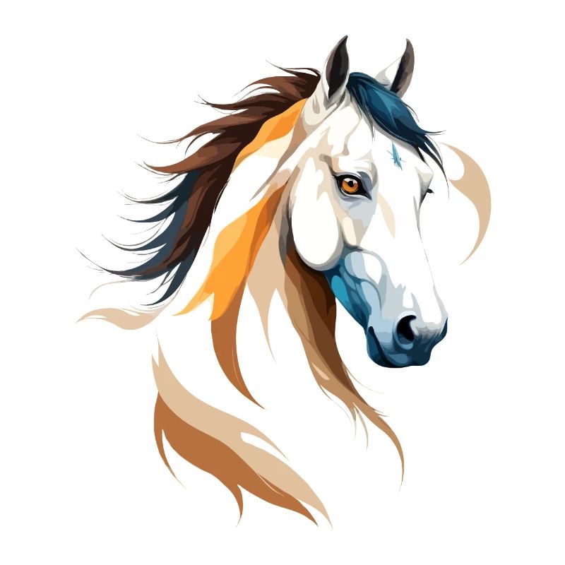 Pferd Vektor Kunst mit lebendiger Farbillustration