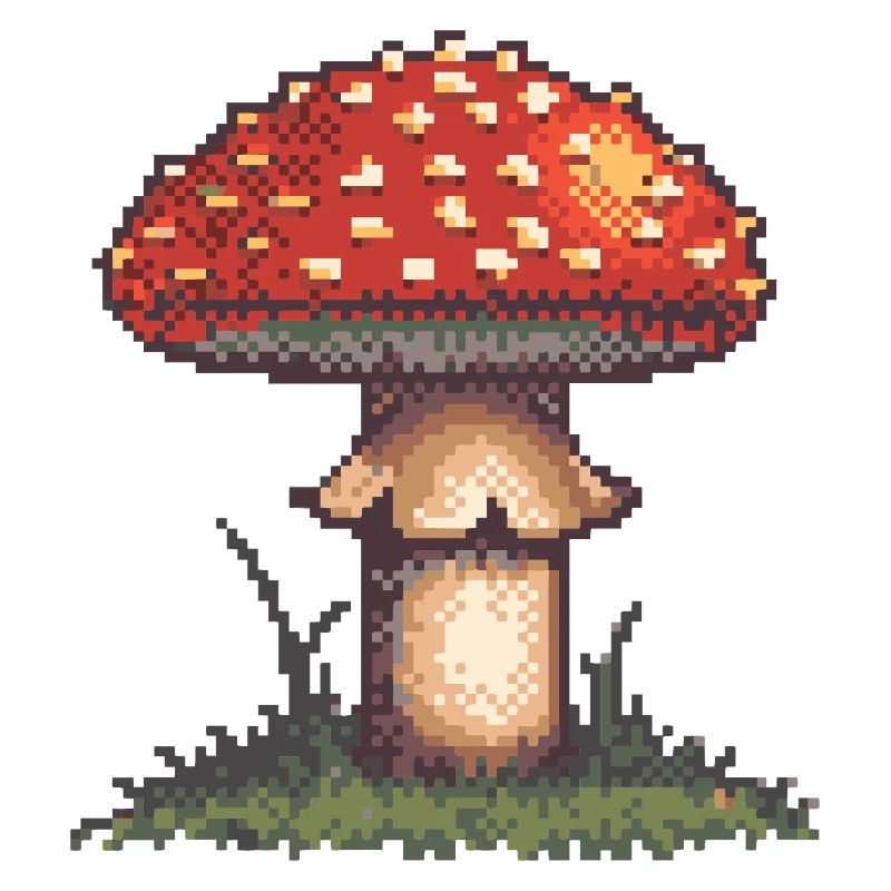 Pixel champignon néon rétro
