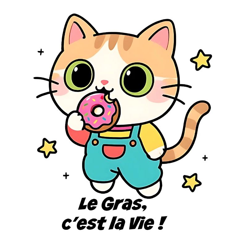 Chaton gourmand donuts, le Gras, c'est la Vie !