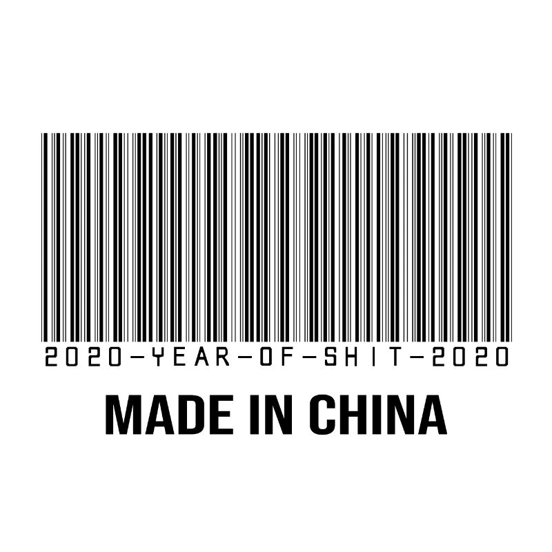 2020 Jahr der Scheiße Codebarre in China Humor gemacht
