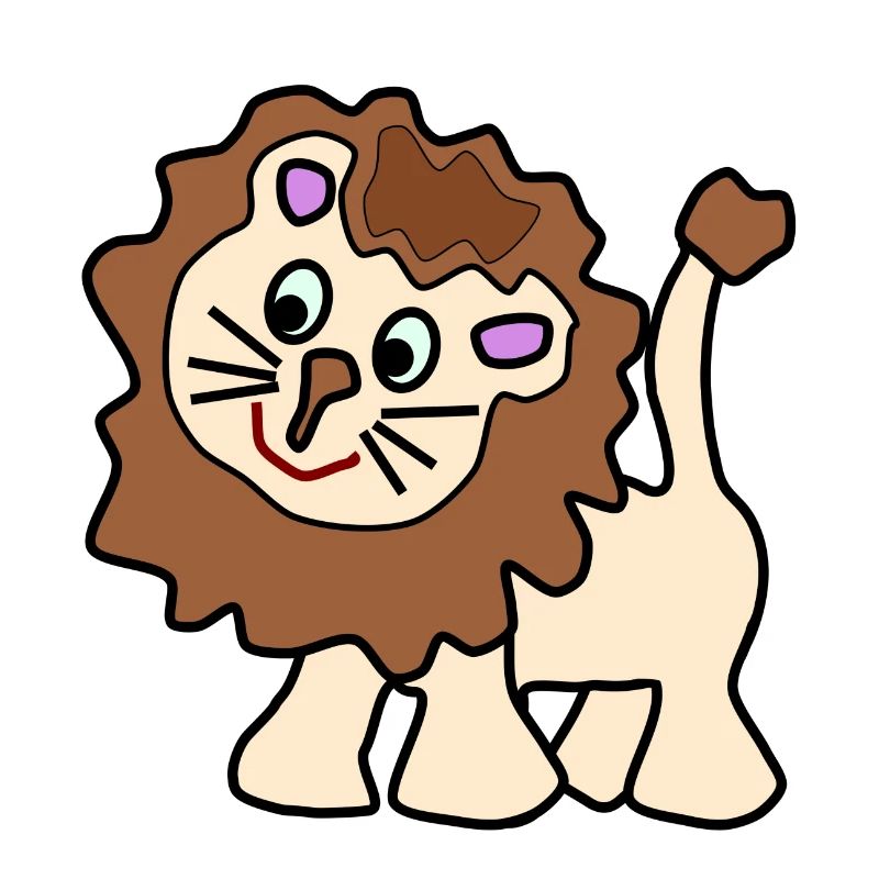 Mignon drôle de lion brun