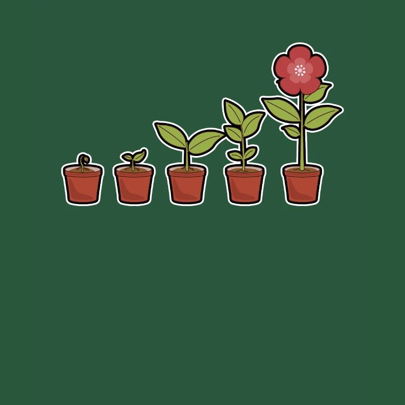 Evolution einer Blumen im Topf blühend