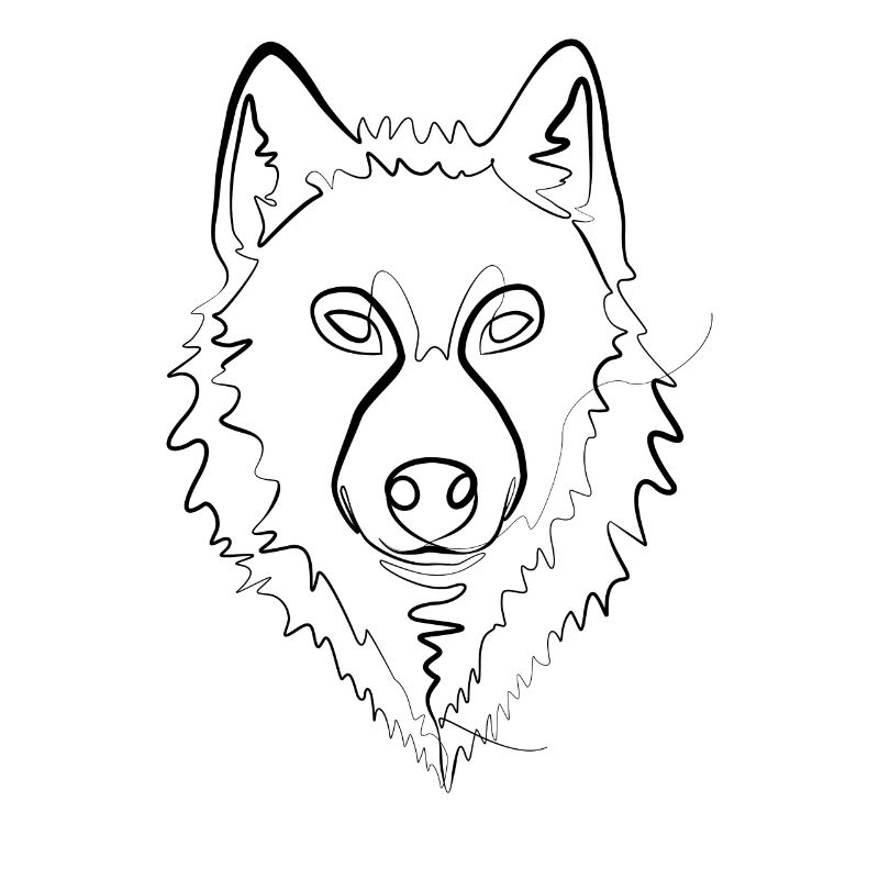 Wolf - one line drawing