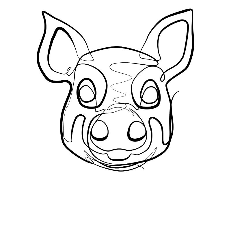 Schwein - one line drawing