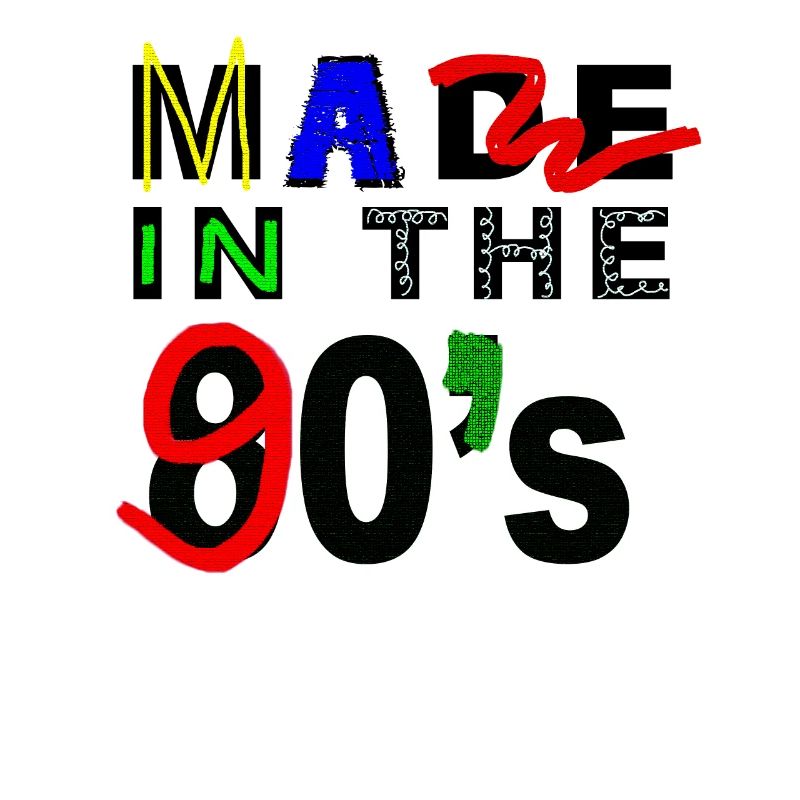 Ü30 Ü40 Spruch Made in 80's durchgestrichen 90's