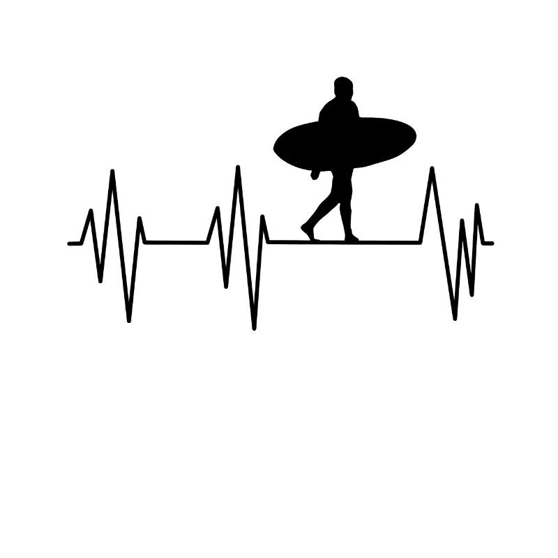 Battement de cœur du surf – Silhouette de surfeur