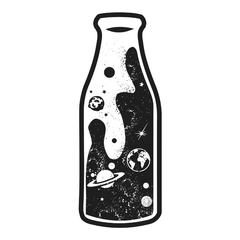 Voie lactée dans la bouteille de lait - Design