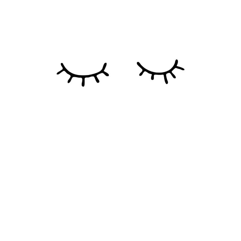 Sleeping eyes with eyelashes