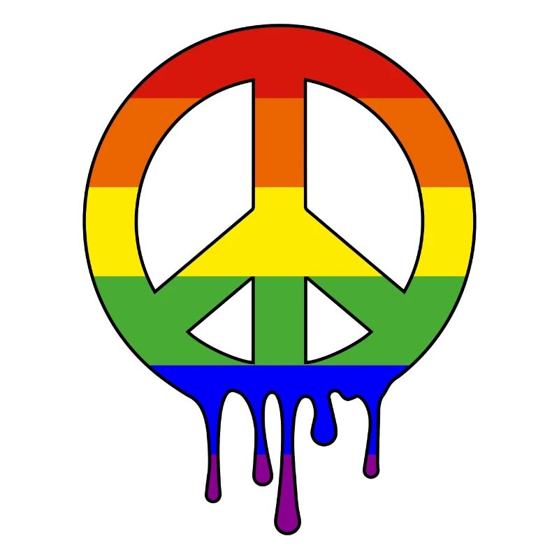LGBT Friedenszeichen in Regenbogenfarben CSD
