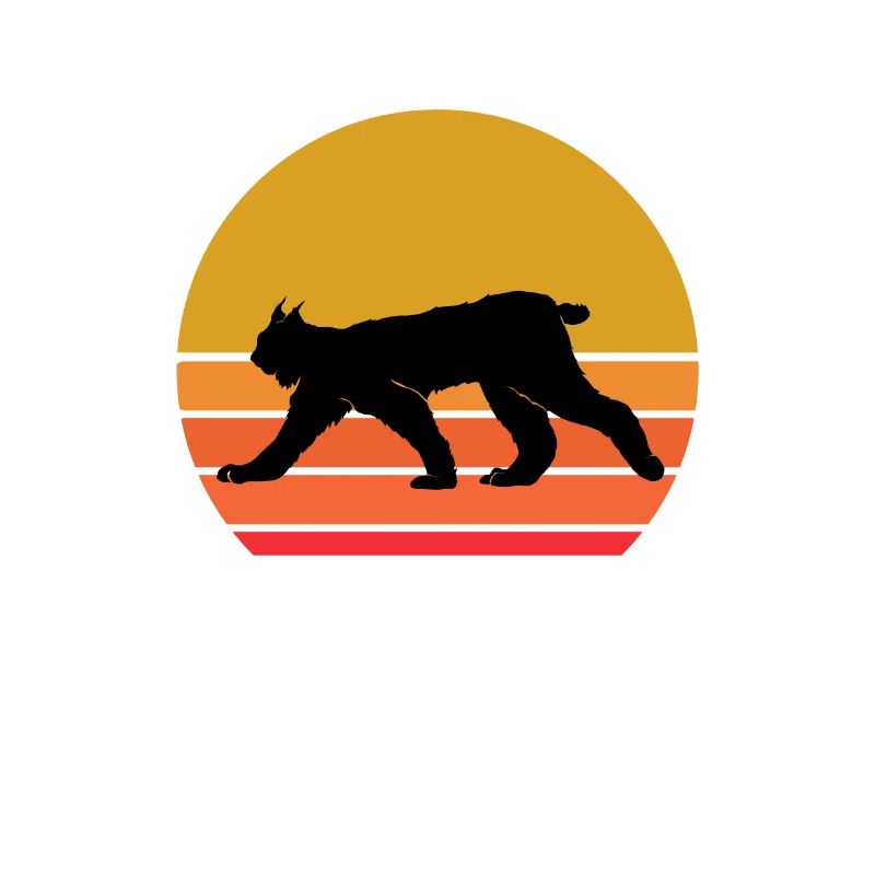 Retro Sonne Luchs Wildtier Tier Geschenkidee