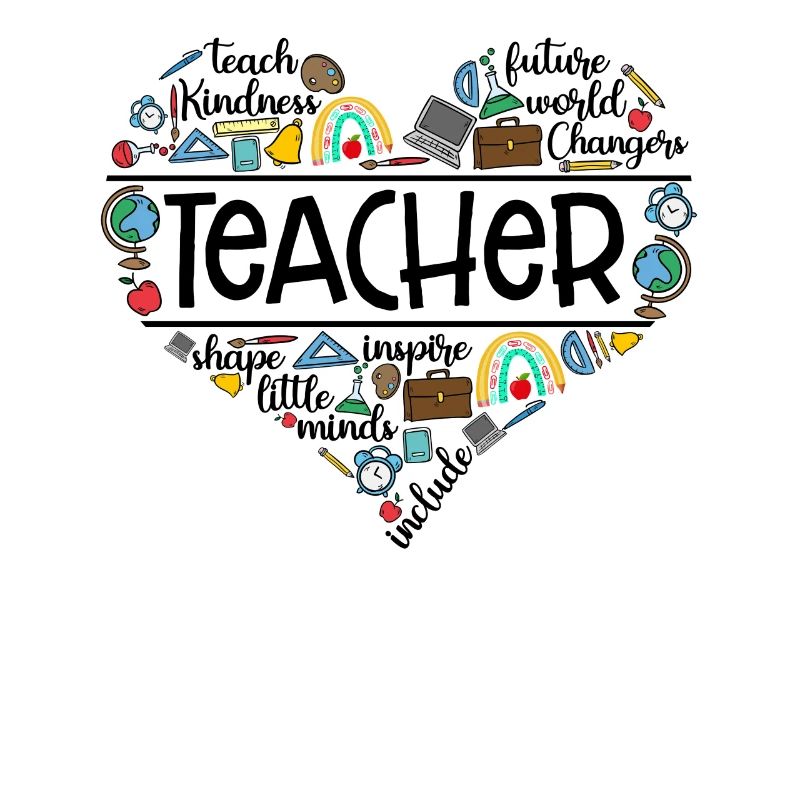 Teacher Heart Shape Teach Inspire Include