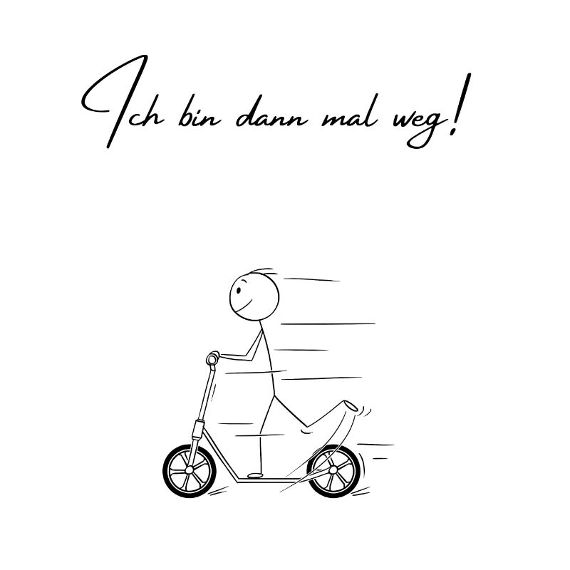 Ich bin dann mal weg - Tretroller Rollerfahrer