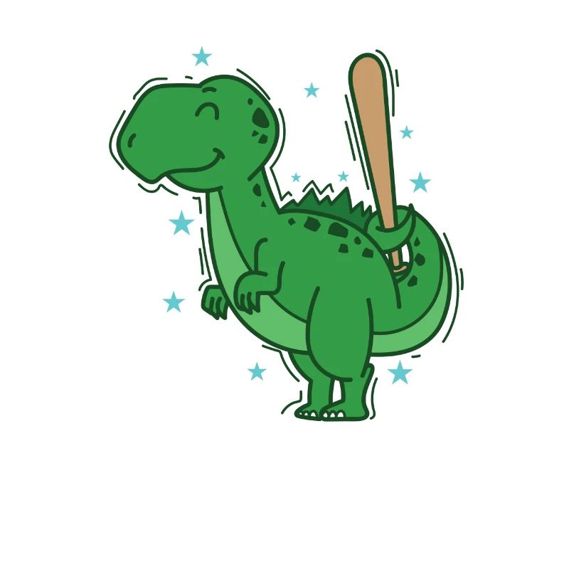 Dino beim Baseball Dinosaurier Reptil