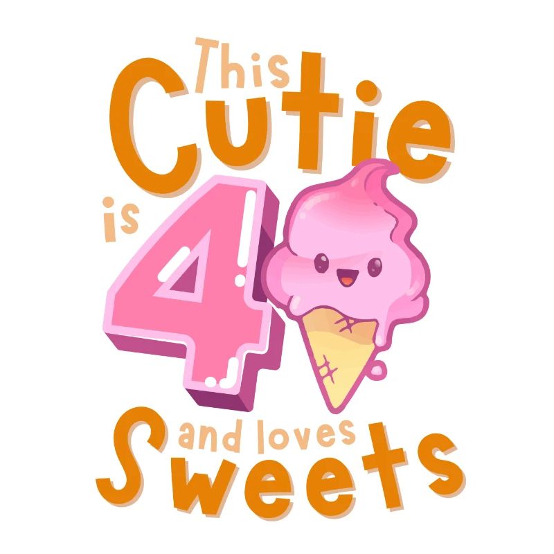 4. Geburtstag Kawaii Eis Geschenkidee für Mädchen