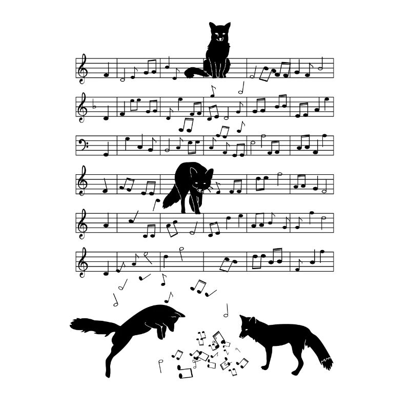 Fuchs Musik Noten Geschenk