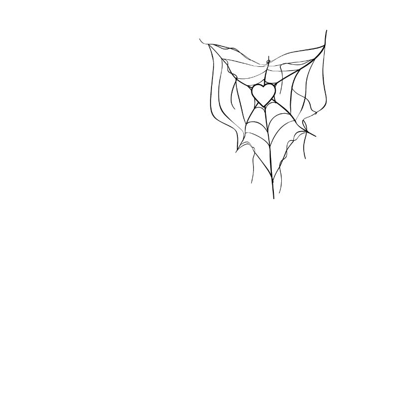 Spider Web Heart Pocket Gothic Goth Spider Net