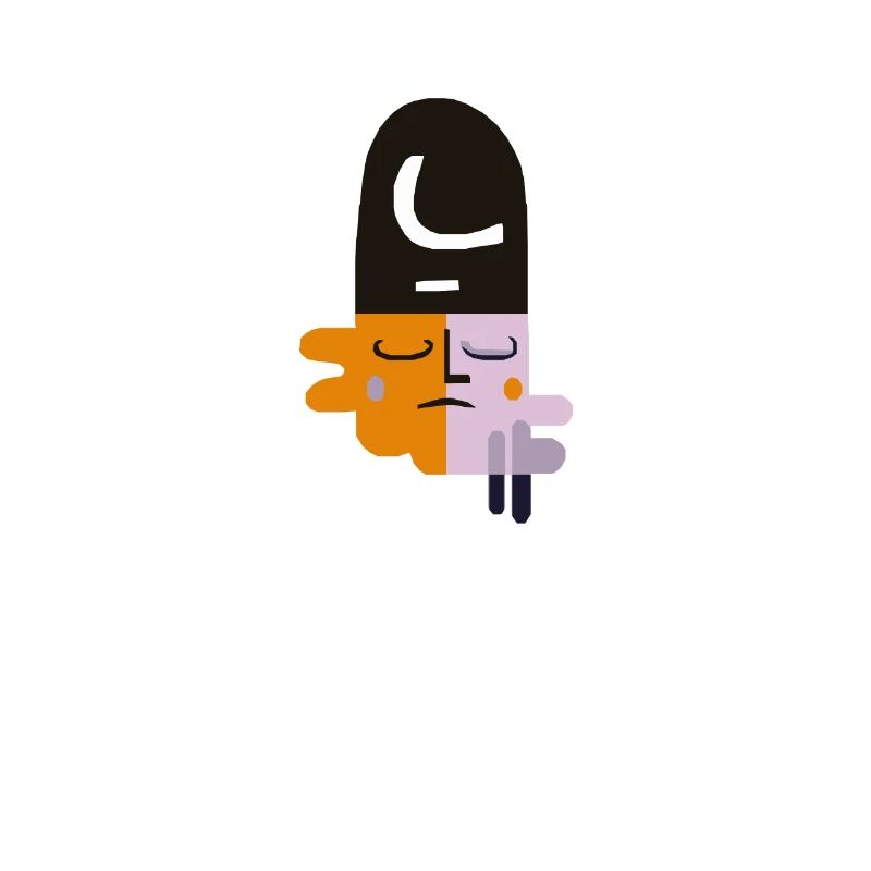 Visage triste abstrait