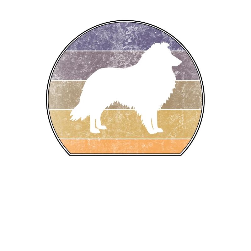 Retro Collie Sheepdog Sunset