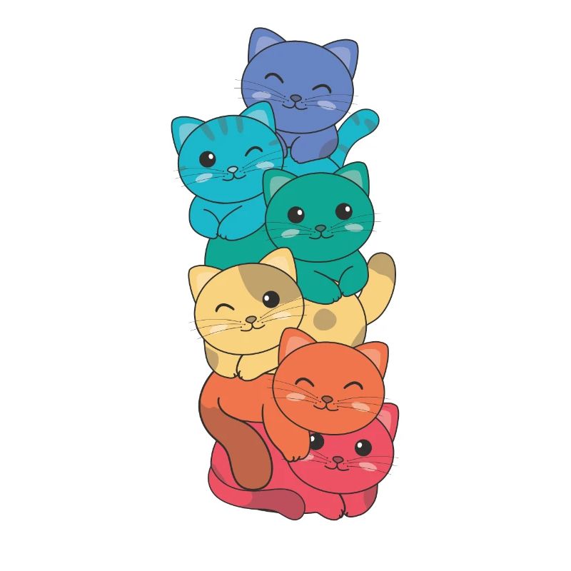 Rainbow Flag Pride LGBTQ Mignon Cat Stack