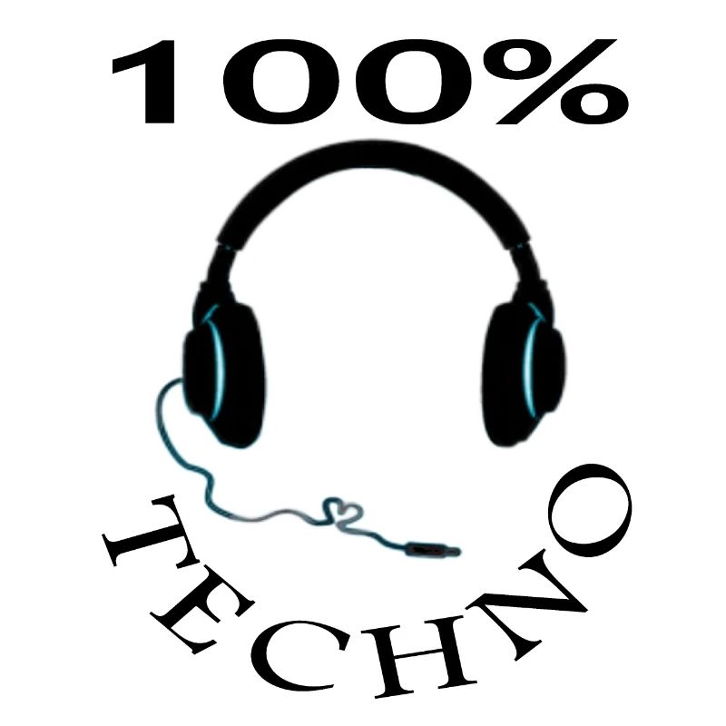 100% Techno Fan Techno music Musikschule Geschenk