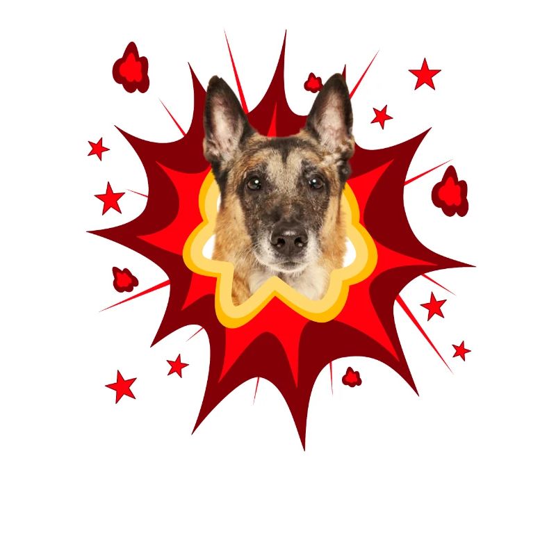 Comic Hund Design - Pow - Malinois