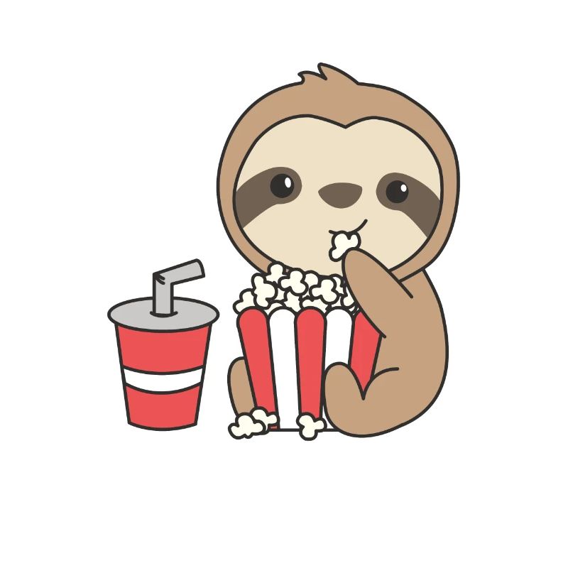 Sloth Popcorn Time animaux drôles dans la restauration rapide