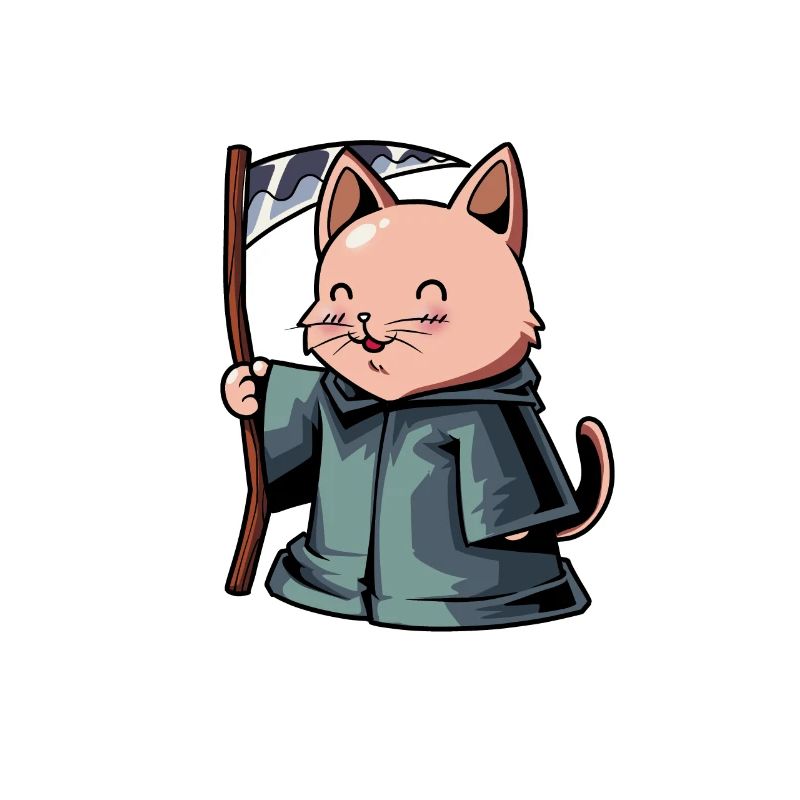 Cute Cat Grim Reaper
