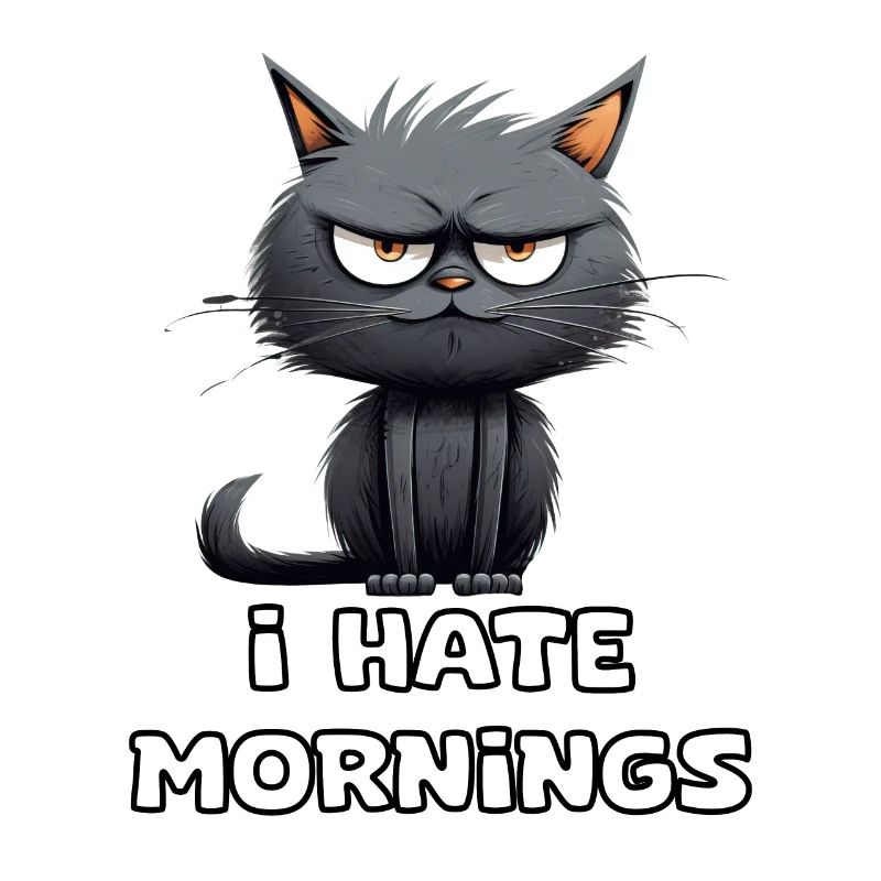 i Hate mornings Lustige Katze mit Spruch